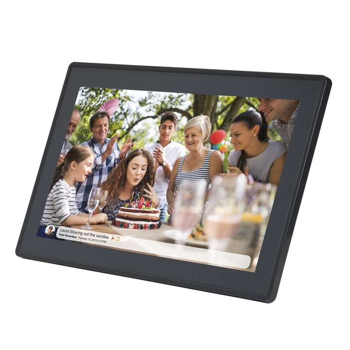 Цифрова фоторамка, Denverm Wi-Fi, сензорен екран, 8GB, сива