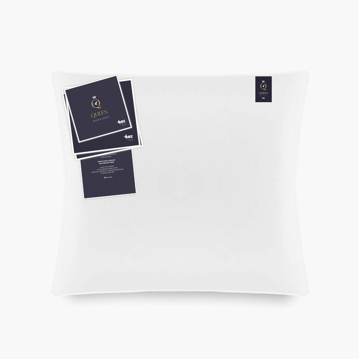 Perna Queen, alb, puf, 600 g, 70 x 80 cm