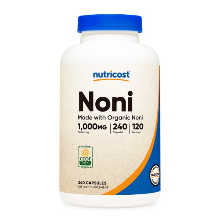 Хранителна добавка Nutricost Noni 1000 mg Made With Organic Noni, 240 капсули