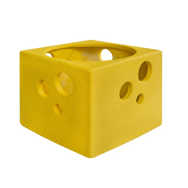 Ghiveci pentru orhidee, Cub, Galben, 2,5 l