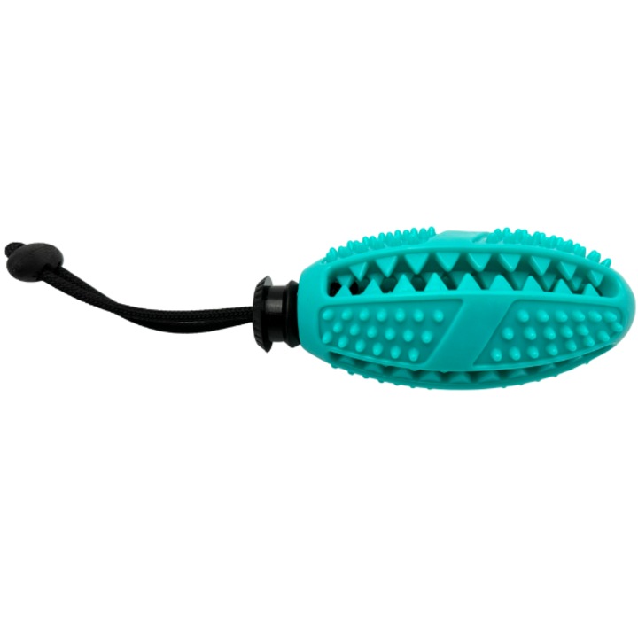 Jucarie pentru caini, Pet Interest, Cauciuc, L, 14.7x7.3 cm, Turcoaz/Negru