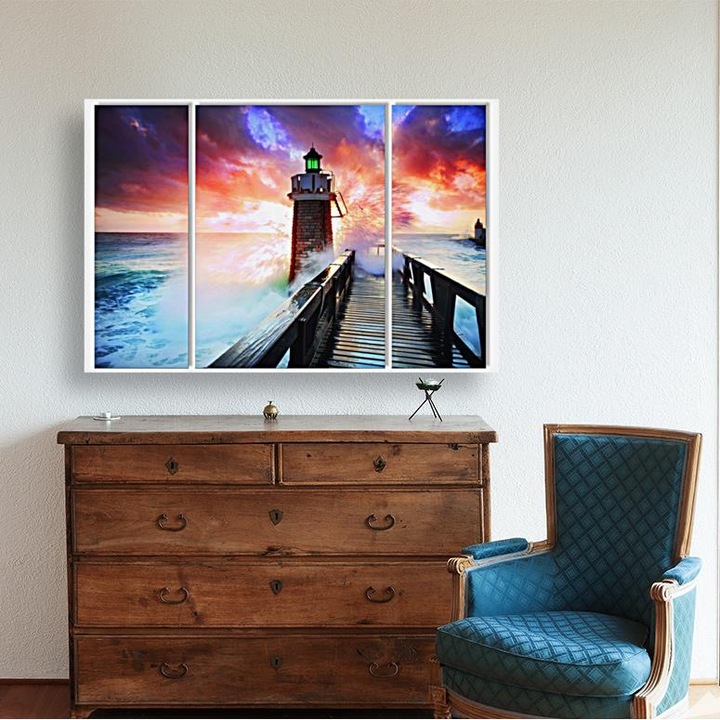 Poza panou ITA ART, In departare, 58x80cm, 2x29x80cm, Multicolor