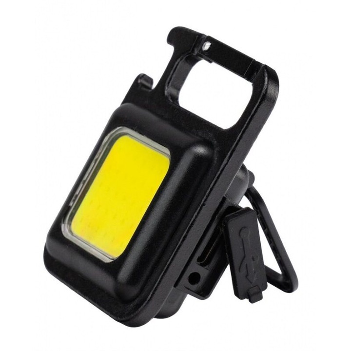 Ключодържател Фенерче с карабинер Strend Pro, 3 режима на светене, Led, USB, 160 lm, Магнит