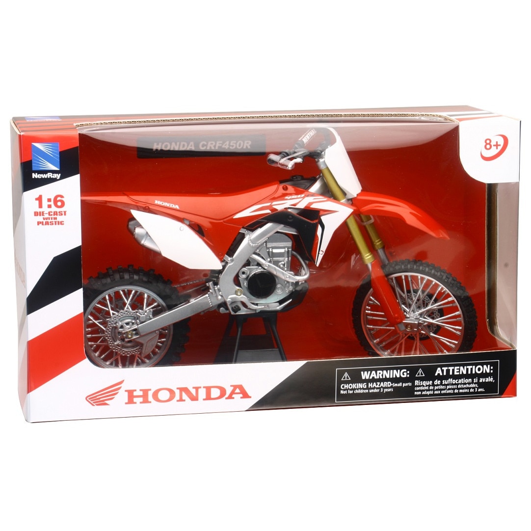 Мотоциклет NEWRAY, HONDA CRF 450R, мащаб 1:6, 36 CM - eMAG.bg