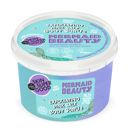 Scrub exfoliant de corp Organic Shop Skin Super Good Fantasy Bar Mermaid Beauty Pink Salt, 250 ml