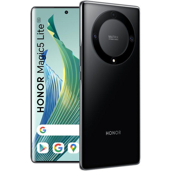 Honor Magic 5 Lite mobiltelefon, Dual SIM, 8GB RAM, 256GB, 5G, Fekete