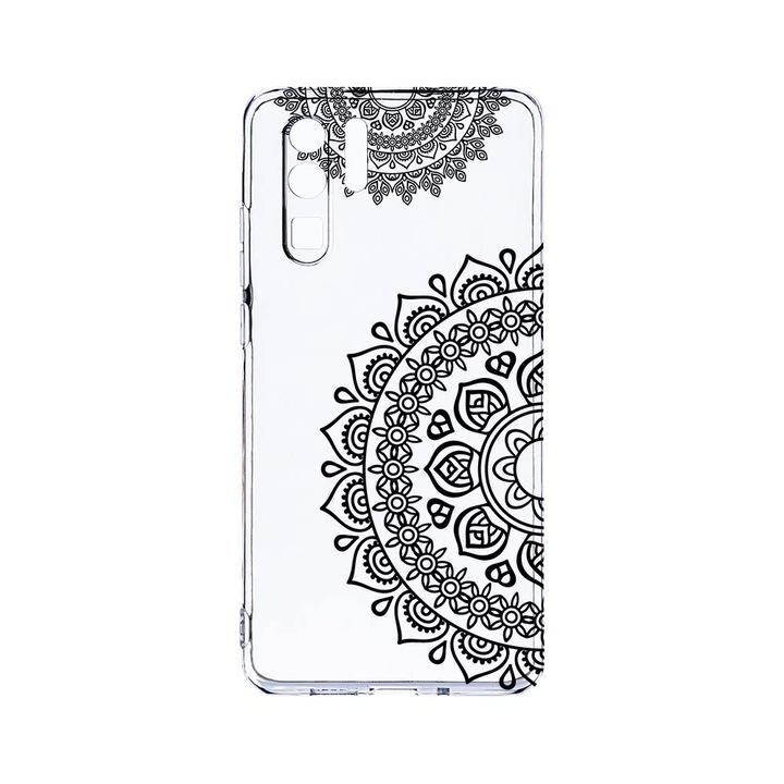 Силиконов калъф BestCase за Huawei P30 Pro, Non Figurative Lace, Camera Protection, Clear Silicon 2.0MM, T 64