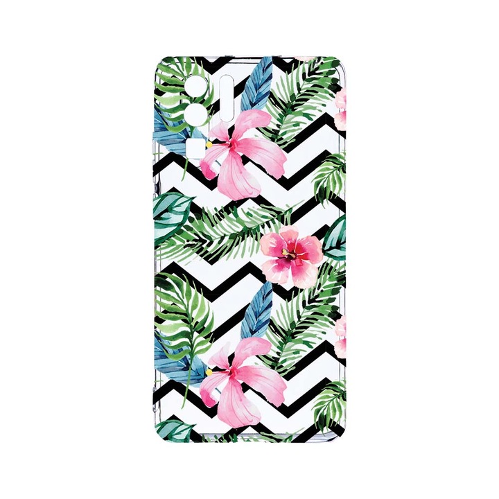 Силиконов калъф BestCase за Huawei P30 Pro, Tropical, Camera Protection, Clear Silicon 2.0MM, T 49