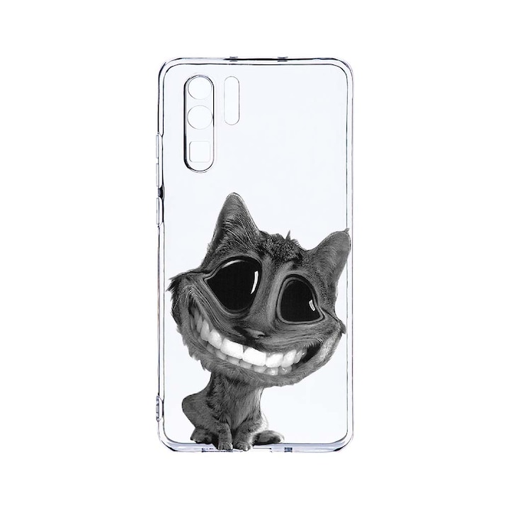 Силиконов калъф BestCase за Huawei P30 Pro, Crazy Cat, Camera Protection, Clear Silicon 2.0MM, T 20