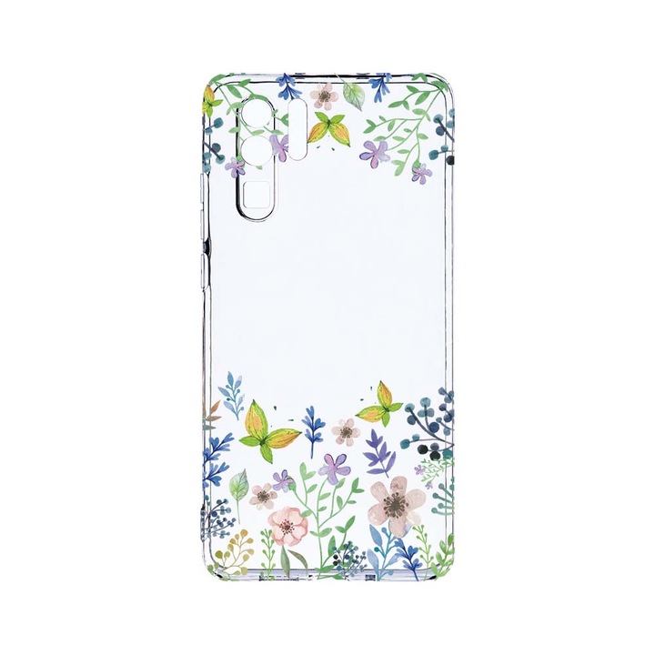 Силиконов калъф BestCase за Huawei P30 Pro, Butterfly Flowers, Camera Protection, Clear Silicon 2.0MM, T 95