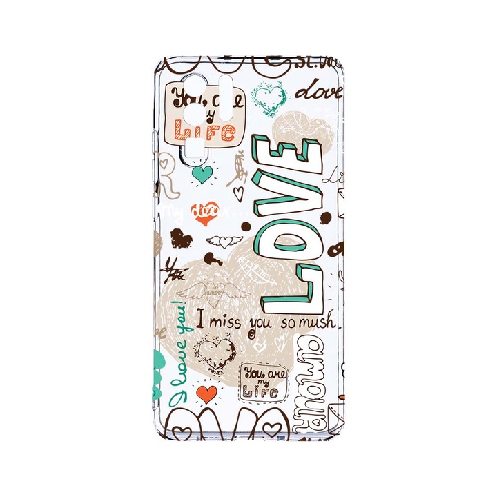 Силиконов калъф BestCase за Huawei P30 Pro, Love, Camera Protection, Clear Silicon 2.0MM, T 25