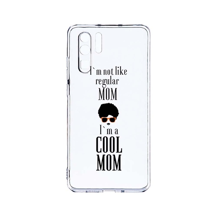 Силиконов калъф BestCase за Huawei P30 Pro, Cool Mom, Camera Protection, Clear Silicon 2.0MM, T 19