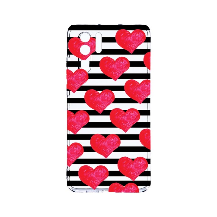 Силиконов калъф BestCase за Huawei P30 Pro, hearts, Camera Protection, Clear Silicon 2.0MM, T 102