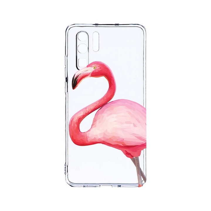 Силиконов калъф BestCase за Huawei P30 Pro, Flamingo, Camera Protection, Clear Silicon 2.0MM, T 55