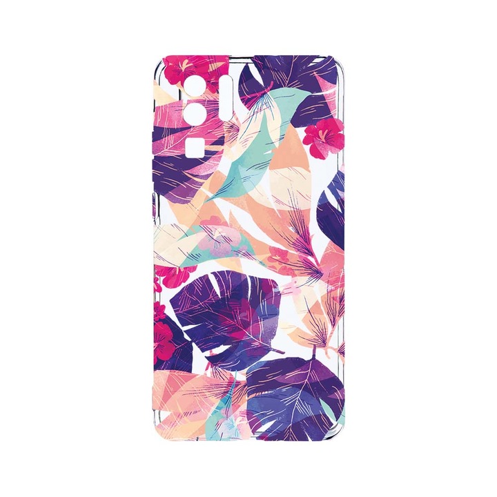 Силиконов калъф BestCase за Huawei P30 Pro, Tropical Flowers, Camera Protection, Clear Silicon 2.0MM, T 71