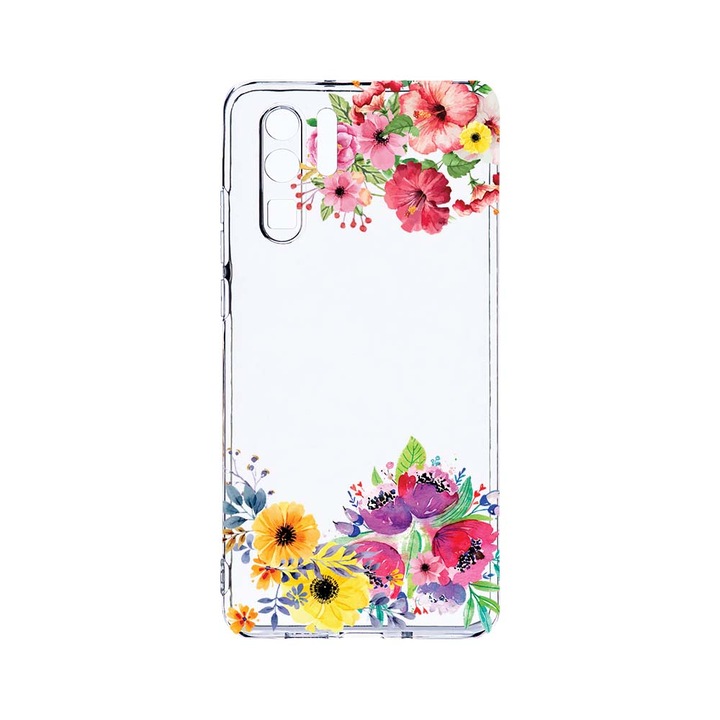 Силиконов калъф BestCase за Huawei P30 Pro, Flowers, Camera Protection, Clear Silicon 2.0MM, T 56