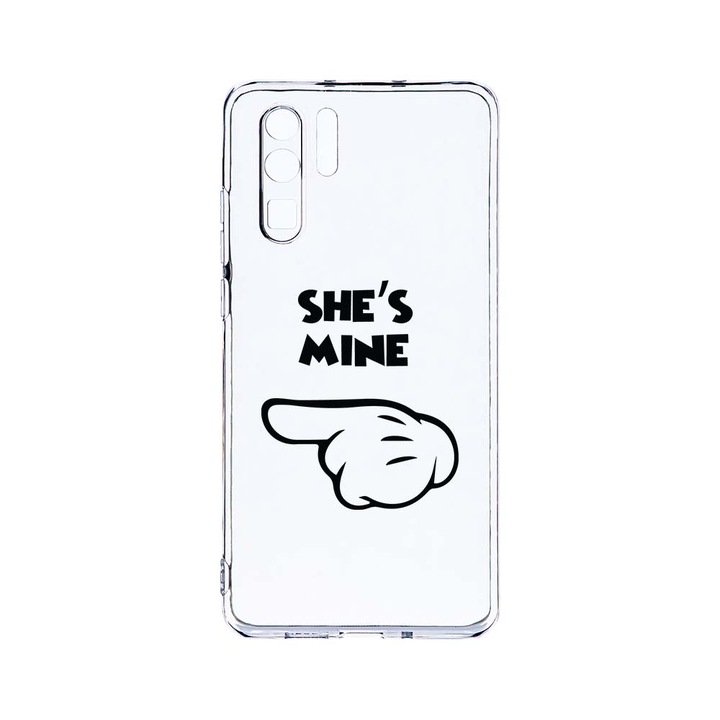Силиконов калъф BestCase за Huawei P30 Pro, She's Mine, Camera Protection, Clear Silicon 2.0MM, T 106