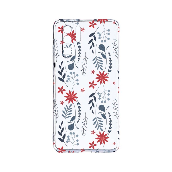 Силиконов калъф BestCase за Huawei P30 Pro, Flowers Art, Camera Protection, Clear Silicon 2.0MM, T 155