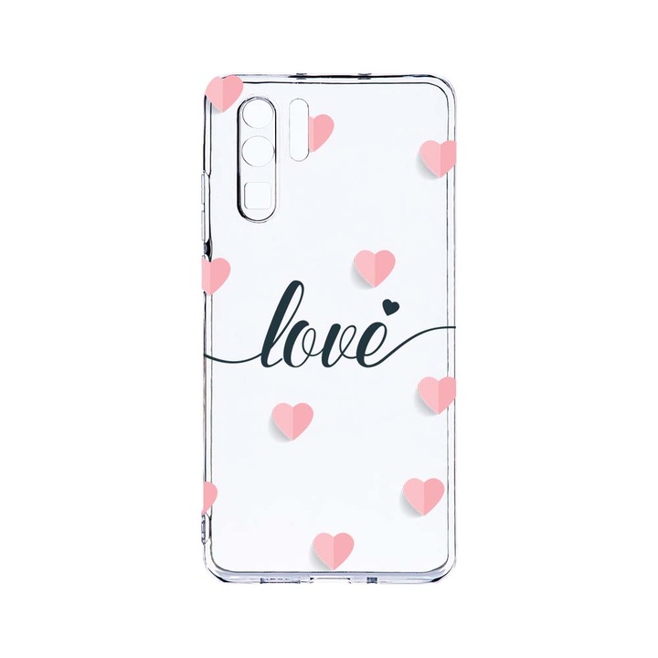 Силиконов калъф BestCase за Huawei P30 Pro, Love Flying Hearts, Camera Protection, Clear Silicon 2.0MM, T 85