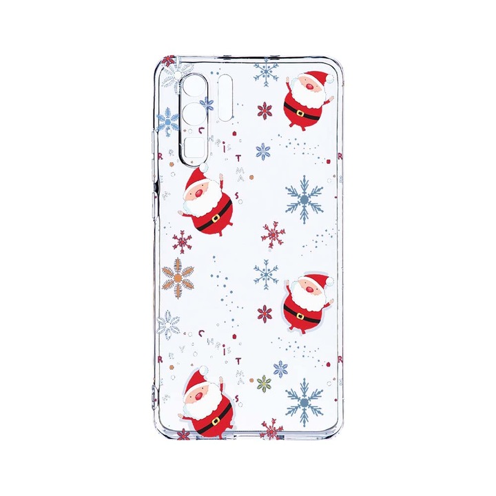 Силиконов калъф BestCase за Huawei P30 Pro, Xmas - Santa Claus, Camera Protection, Clear Silicon 2.0MM, T 308