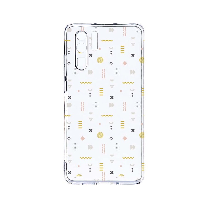Силиконов калъф BestCase за Huawei P30 Pro, Symbols, Camera Protection, Clear Silicon 2.0MM, T 178
