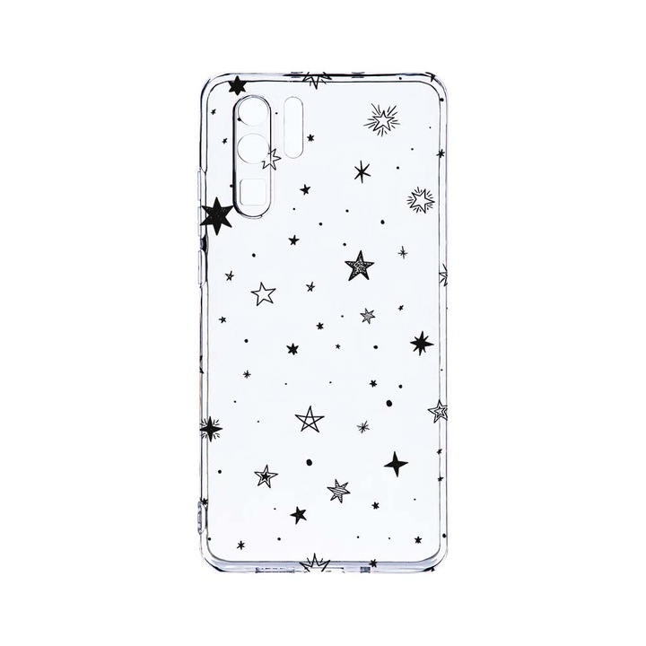 Силиконов калъф BestCase за Huawei P30 Pro, Stars, Camera Protection, Clear Silicon 2.0MM, T 143