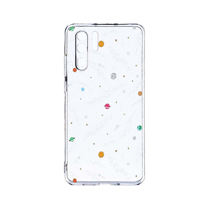 Силиконов калъф BestCase за Huawei P30 Pro, Universe, Planets, Camera Protection, Clear Silicon 2.0MM, T 470