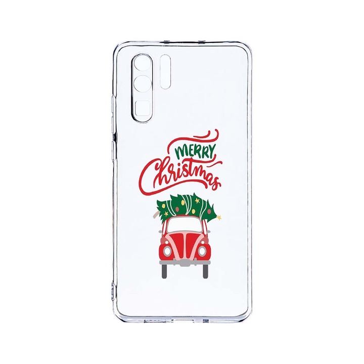 Силиконов калъф BestCase за Huawei P30 Pro, Merry Xmas, Camera Protection, Clear Silicon 2.0MM, T 357