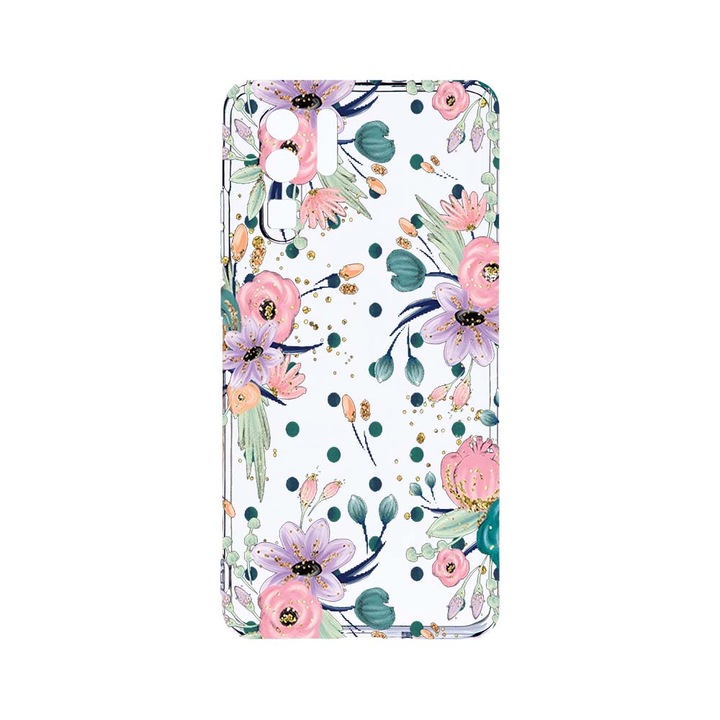 Силиконов калъф BestCase за Huawei P30 Pro, Flowers Collection, Camera Protection, Clear Silicon 2.0MM, T 495