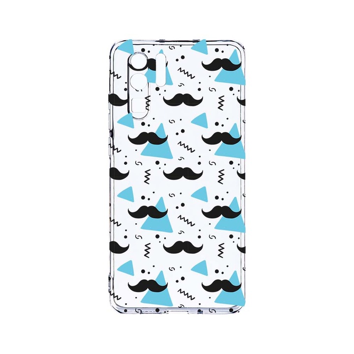 Силиконов калъф BestCase за Huawei P30 Pro, Mustache, Camera Protection, Clear Silicon 2.0MM, T 164
