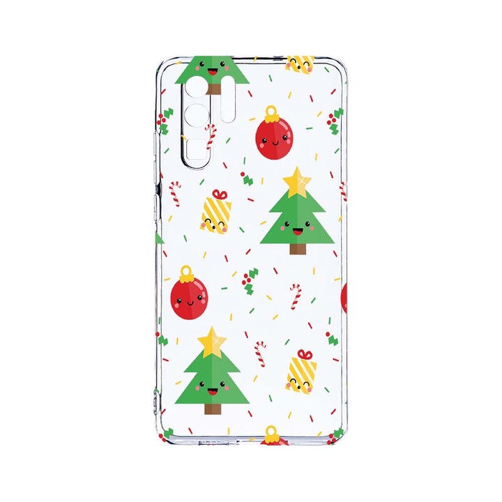 Силиконов калъф BestCase за Huawei P30 Pro, Xmas Tree, Camera Protection, Clear Silicon 2.0MM, T 309