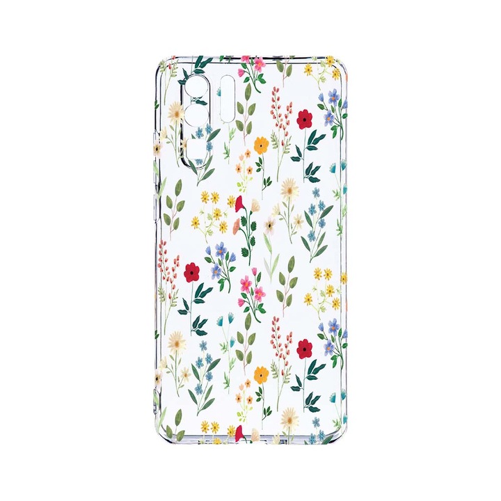 Силиконов калъф BestCase за Huawei P30 Pro, Spring Flowers, Camera Protection, Clear Silicon 2.0MM, T 635