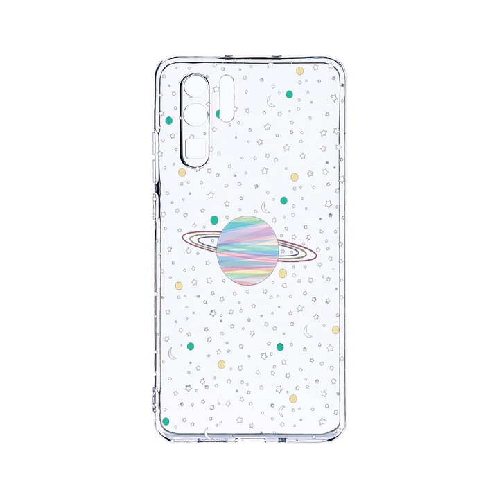Силиконов калъф BestCase за Huawei P30 Pro, Universe, Planets, Camera Protection, Clear Silicon 2.0MM, T 468