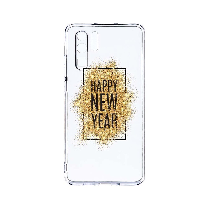 Силиконов калъф BestCase за Huawei P30 Pro, Happy New Year, Camera Protection, Clear Silicon 2.0MM, T 355