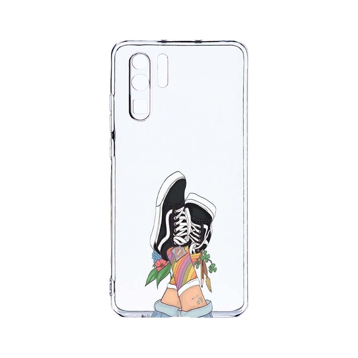 Силиконов калъф BestCase за Huawei P30 Pro, Vans - Gym Shoes, Camera Protection, Clear Silicon 2.0MM, T 600