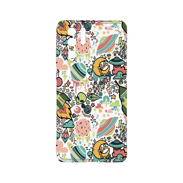 Силиконов калъф BestCase за Huawei P30 Pro, Universe, Planets UFO, Camera Protection, Clear Silicon 2.0MM, T 472