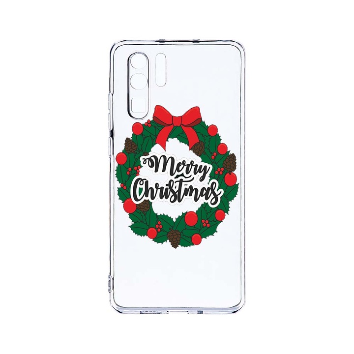 Силиконов калъф BestCase за Huawei P30 Pro, Merry Xmas, Camera Protection, Clear Silicon 2.0MM, T 346