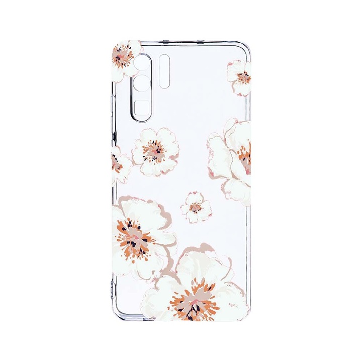 Силиконов калъф BestCase за Huawei P30 Pro, Pastel Colors - Flowers, Camera Protection, Clear Silicon 2.0MM, T 499