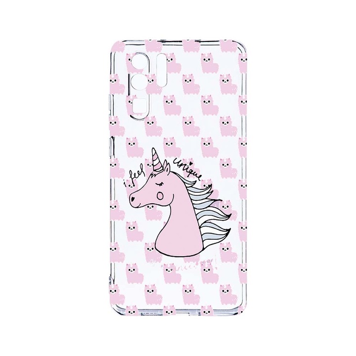 Силиконов калъф BestCase за Huawei P30 Pro, Unicorn - I Feel Unique, Camera Protection, Clear Silicon 2.0MM, T 521