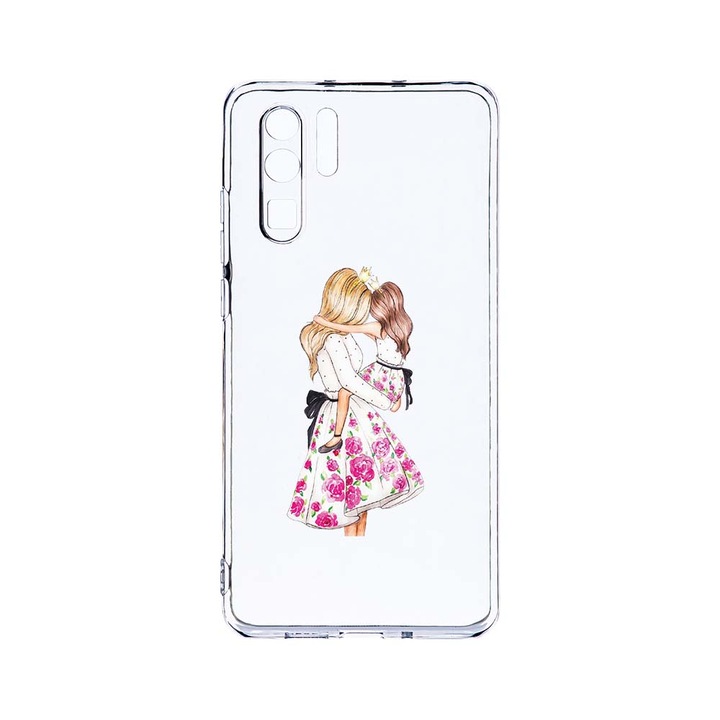 Силиконов калъф BestCase за Huawei P30 Pro, Princesses Girl Mom, Camera Protection, Clear Silicon 2.0MM, T 554