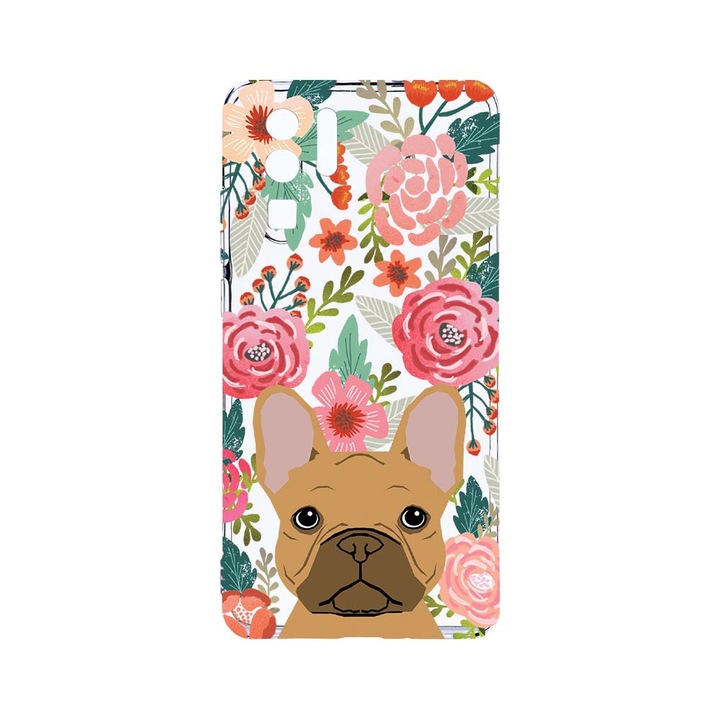 Силиконов калъф BestCase за Huawei P30 Pro, Dog and Flowers, Camera Protection, Clear Silicon 2.0MM, T 637