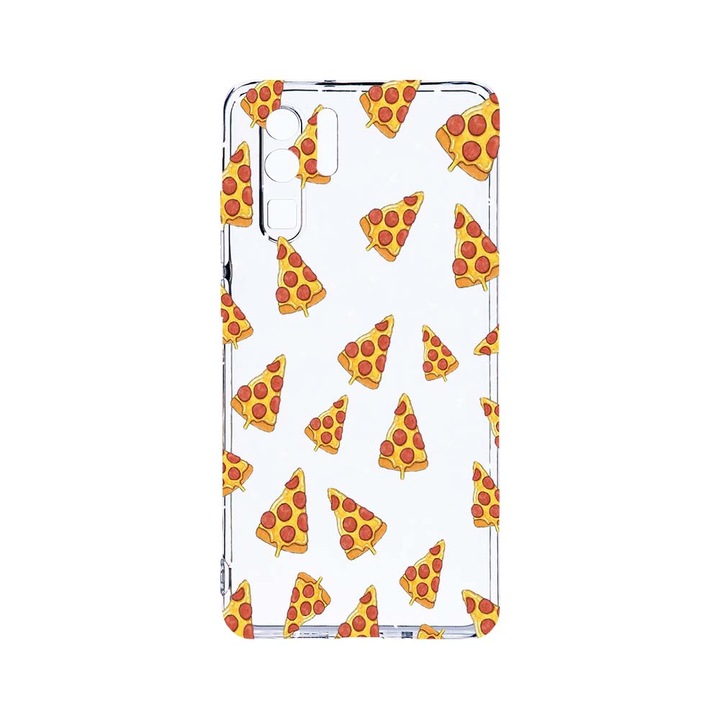 Силиконов калъф BestCase за Huawei P30 Pro, Pizza, Camera Protection, Clear Silicon 2.0MM, T 665