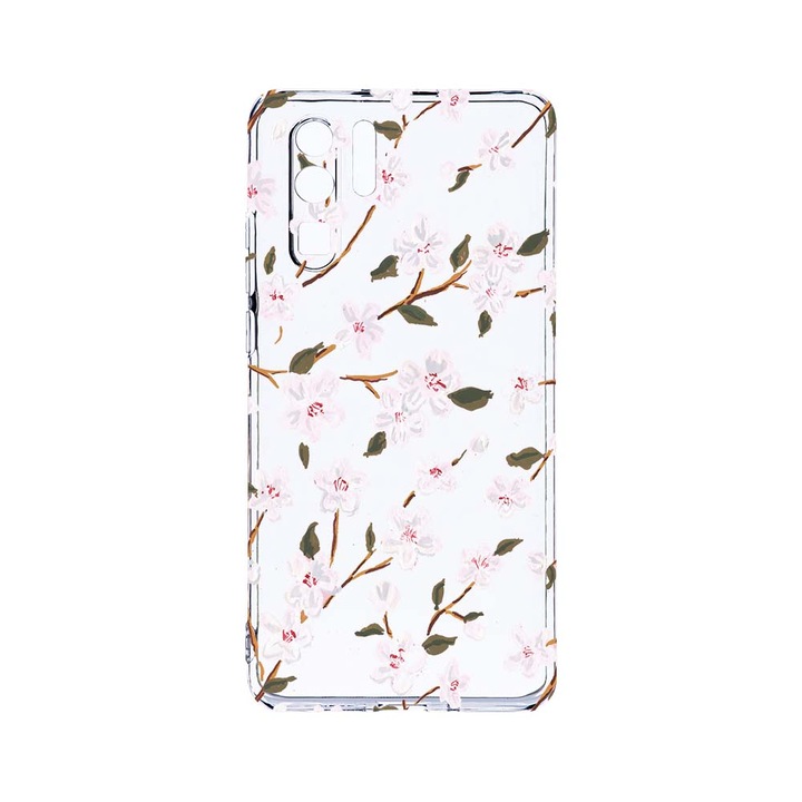 Силиконов калъф BestCase за Huawei P30 Pro, Spring Flower, Camera Protection, Clear Silicon 2.0MM, T 512