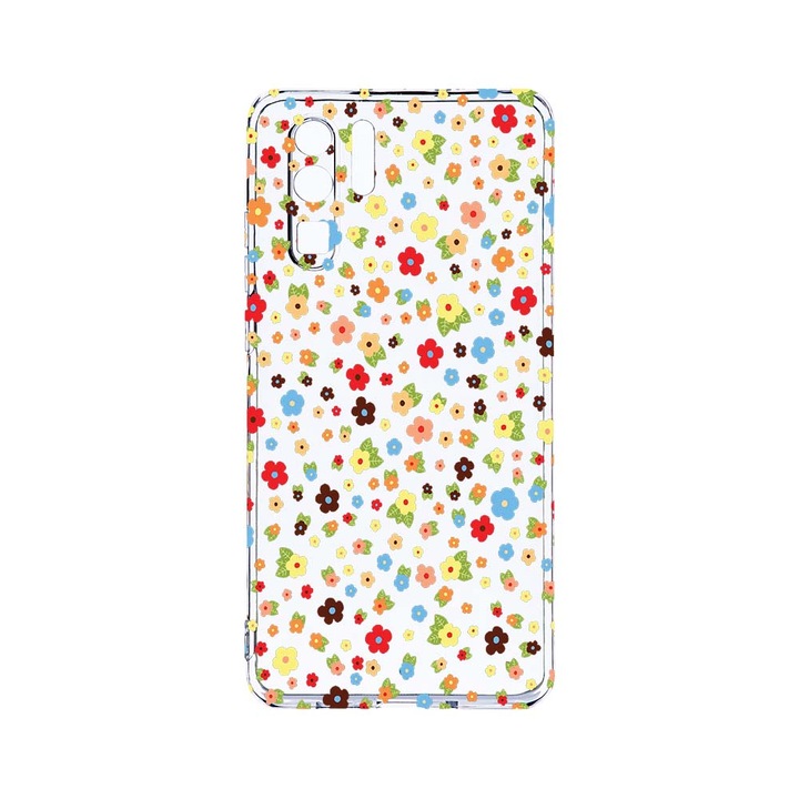 Силиконов калъф BestCase за Huawei P30 Pro, Happy Little Flowers, Camera Protection, Clear Silicon 2.0MM, T 501