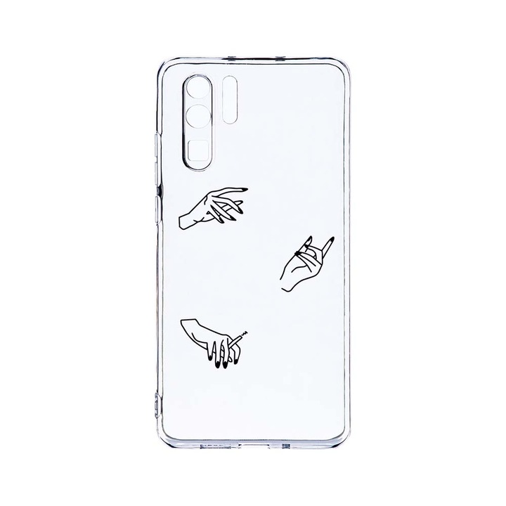 Силиконов калъф BestCase за Huawei P30 Pro, Hands, Camera Protection, Clear Silicon 2.0MM, T 740