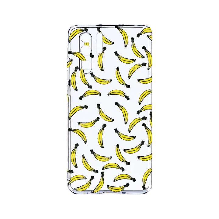 Силиконов калъф BestCase за Huawei P30 Pro, Bananas, Camera Protection, Clear Silicon 2.0MM, T 664