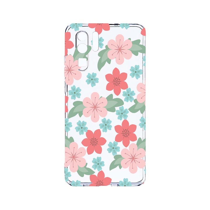 Силиконов калъф BestCase за Huawei P30 Pro, Pastel Colors Collection Flowers, Camera Protection, Clear Silicon 2.0MM, T 515