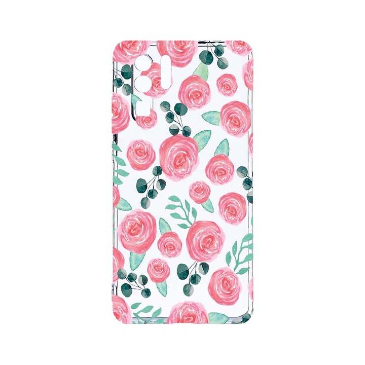 Силиконов калъф BestCase за Huawei P30 Pro, Rose Pattern, Camera Protection, Clear Silicon 2.0MM, T 640