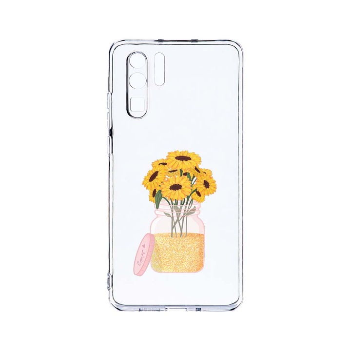 Силиконов калъф BestCase за Huawei P30 Pro, Sun Flower, Camera Protection, Clear Silicon 2.0MM, T 639