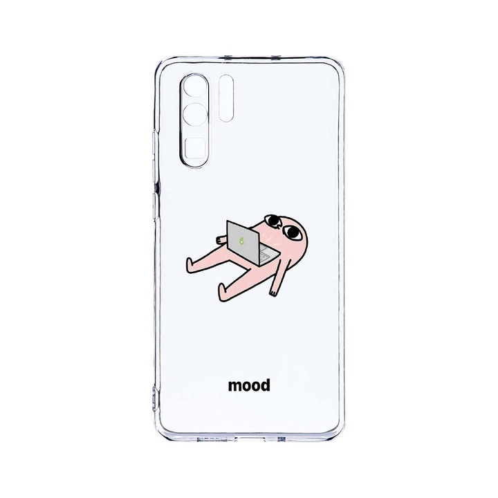 Силиконов калъф BestCase за Huawei P30 Pro, Meme Mood, Camera Protection, Clear Silicon 2.0MM, T 659